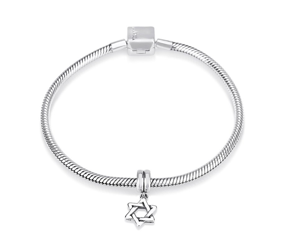 Classic Dangling Silver Star of David Charm