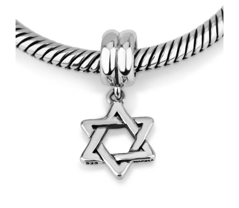 Classic Dangling Silver Star of David Charm