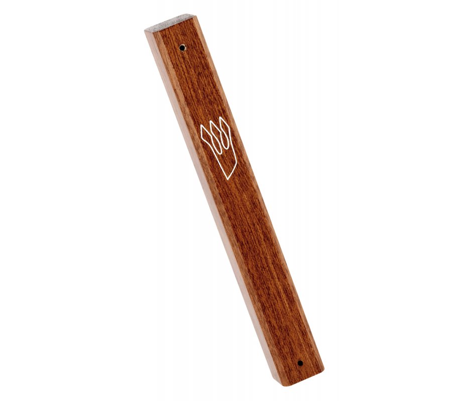 Classic Dark Brown Wood Mezuzah