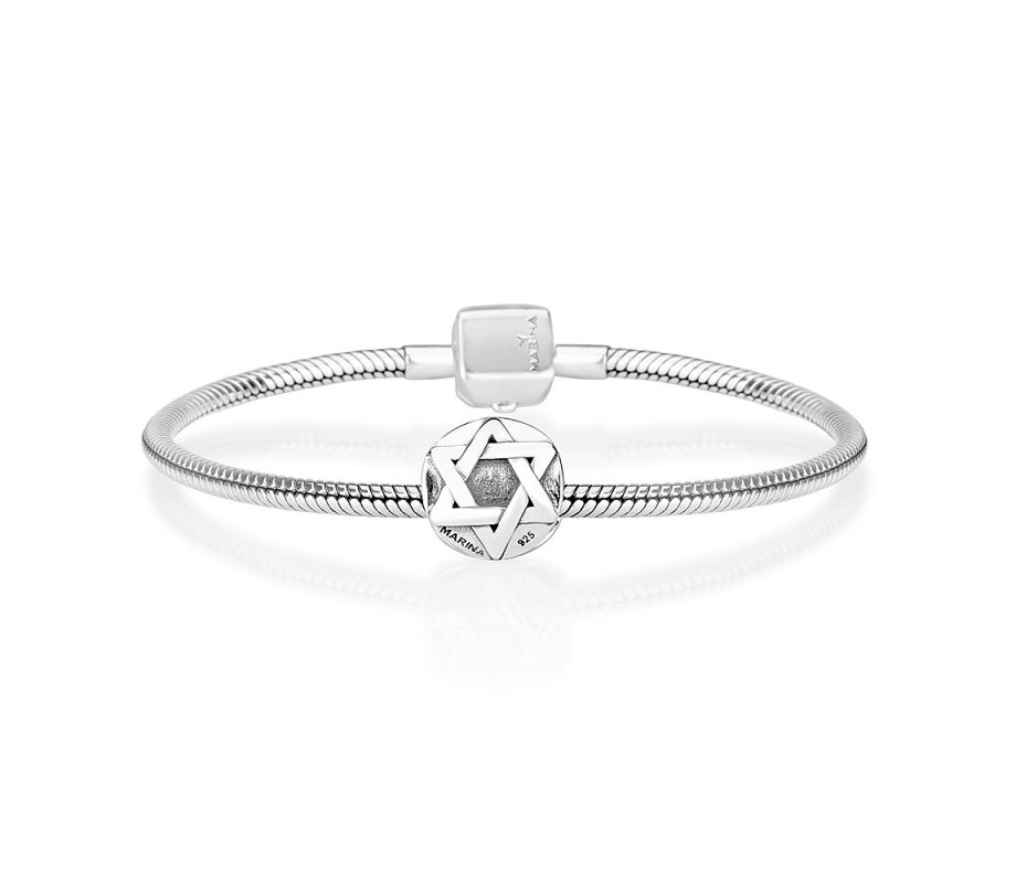Classic Round Silver Star of David Charm