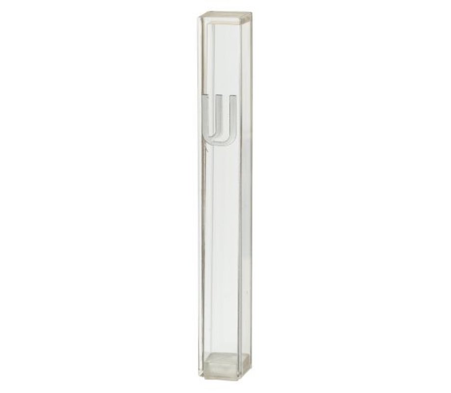 Classic Transparent Plastic Mezuzah Case – Silver Shin