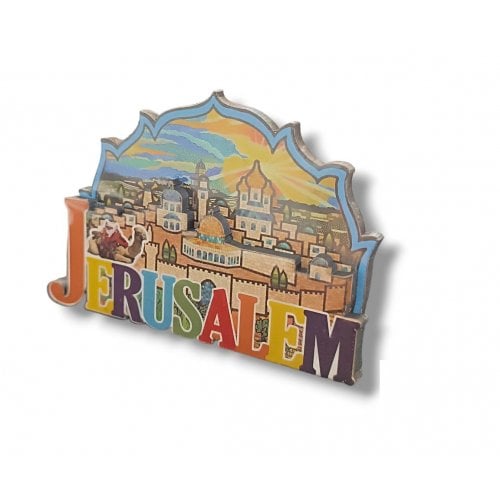 Colorful Cut Out Magnet, Wood and Epoxy - 3D Jerusalem Views