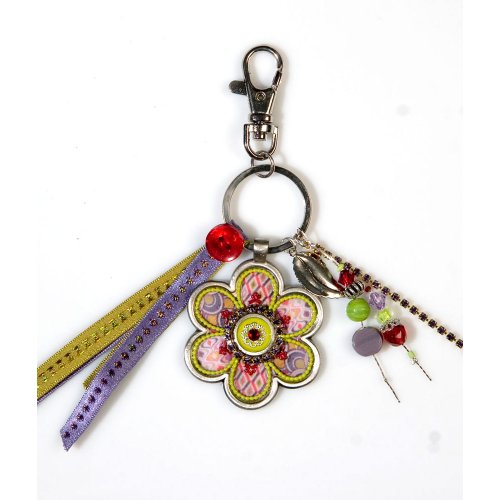 Colorful Flower Keychain by Ester Shahaf