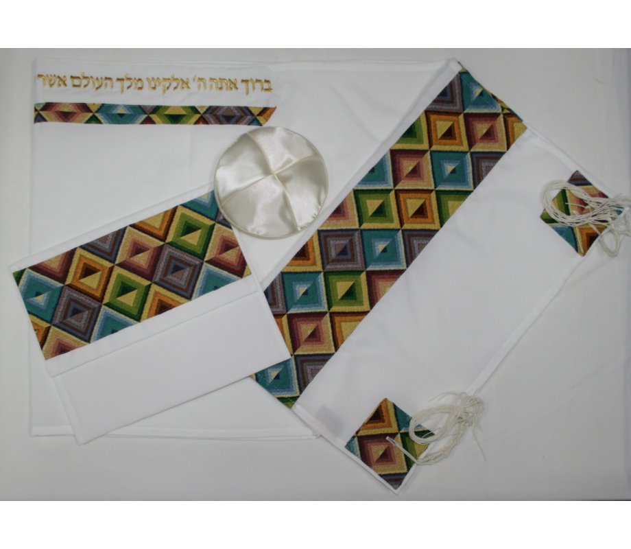 Colorful Geometric Tallit Set By Ronit Gur
