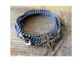 Compass Design Blue-White Rope Wrap Bracelet for Men - Only 1 In Stock