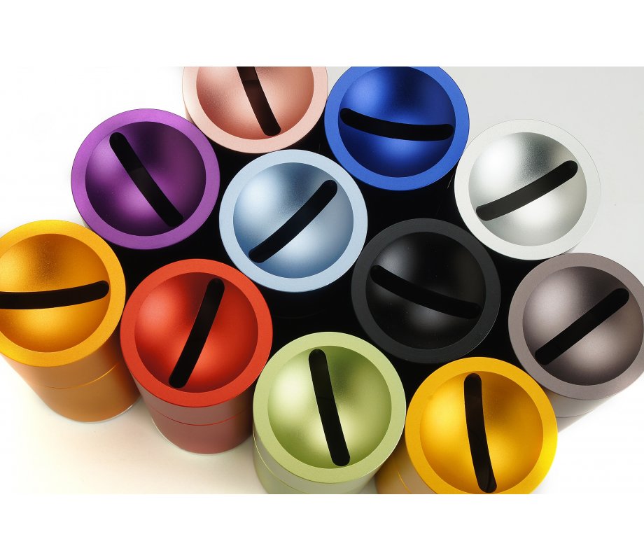 Dabbah Judaica Anodized Aluminum Tzedakah Box - Red