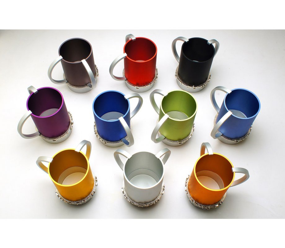 Dabbah Judaica Wash Cup Netilat Yadaim Anodized Aluminum - Red