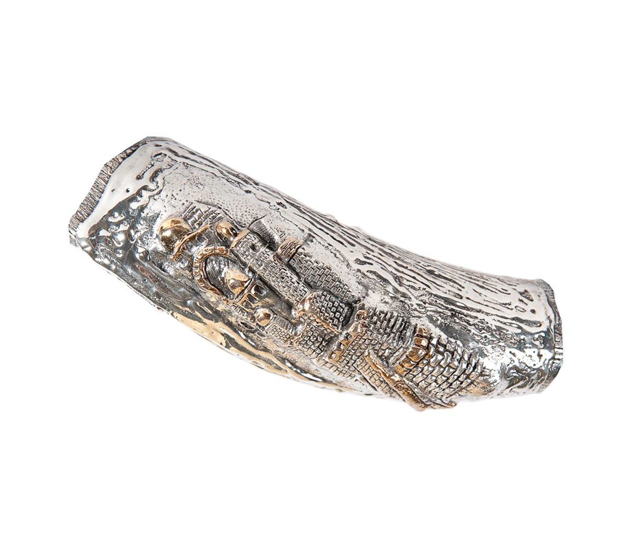 Date Palm Coin and Jerusalem Sterling Silver Yemenite Shofar