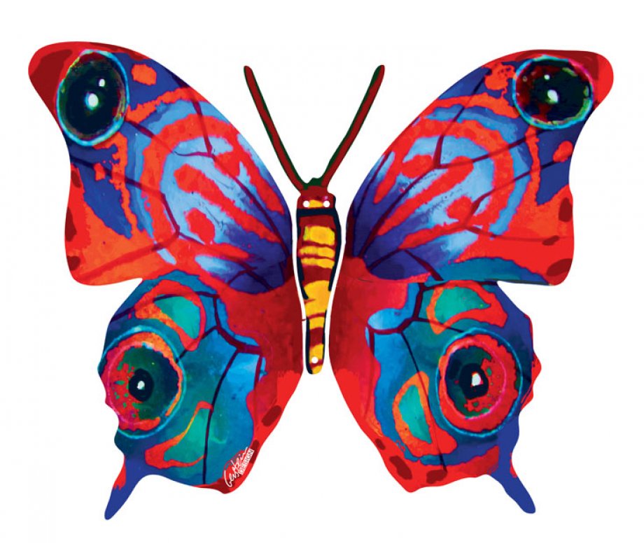 David Gerstein Double Sided Steel Wall Sculpture - Mira Butterfly