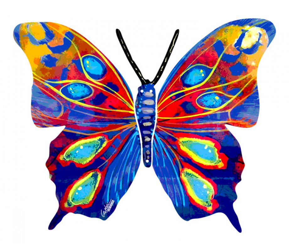 David Gerstein Double Sided Steel Wall Sculpture - Mira Butterfly