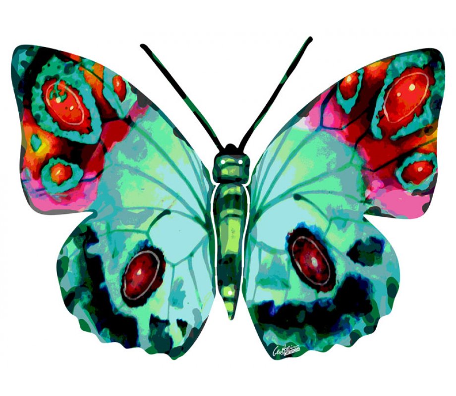 David Gerstein Double Sided Steel Wall Sculpture - Naomi Butterfly