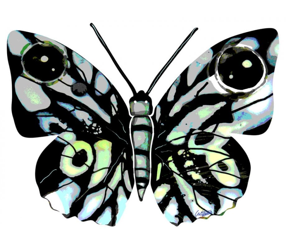 David Gerstein Double Sided Steel Wall Sculpture - Naomi Butterfly
