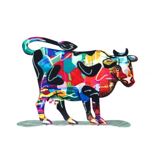 David Gerstein Free Standing Double Sided Steel Sculpture - Shalva Cow