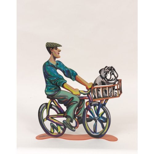 David Gerstein Free Standing Double Sided Bicycle Sculpture - Country Rider
