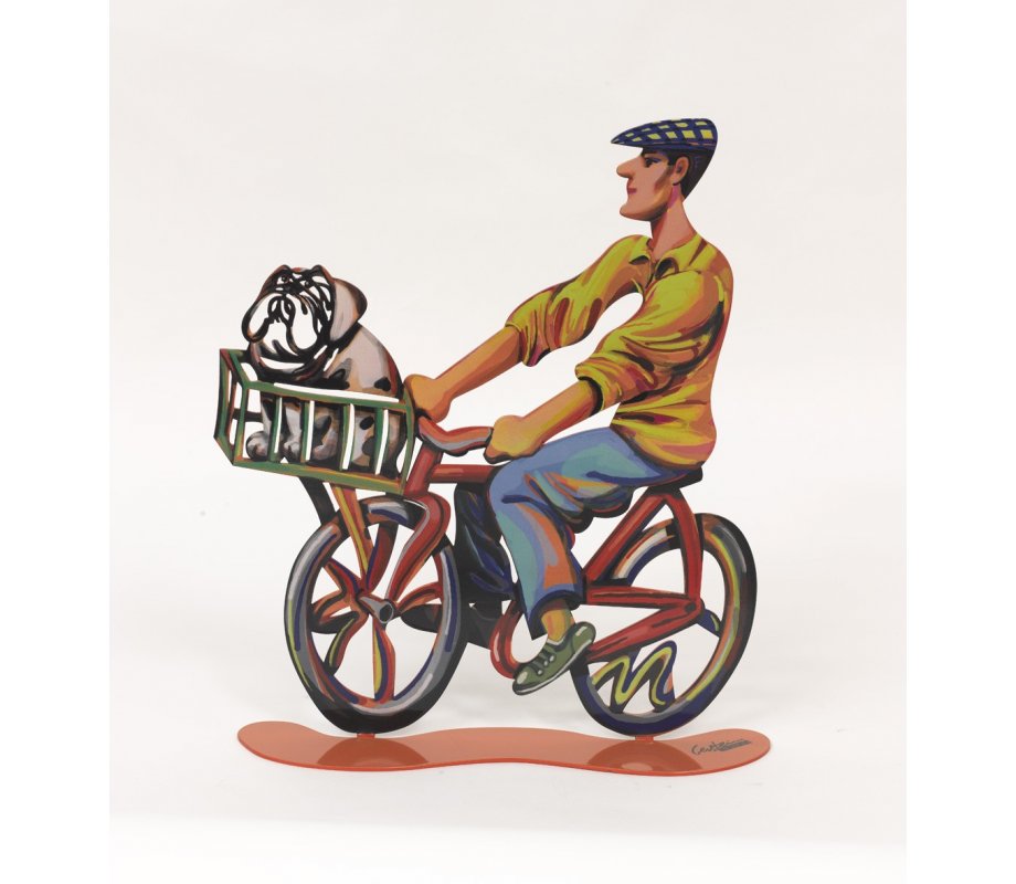 David Gerstein Free Standing Double Sided Bicycle Sculpture - Country Rider