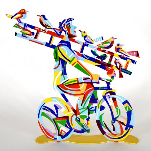 David Gerstein Free Standing Double Sided Bicycle Sculpture - Ladder Man