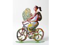 David Gerstein Free Standing Double Sided Bicycle Sculpture - Rider with Flowers
