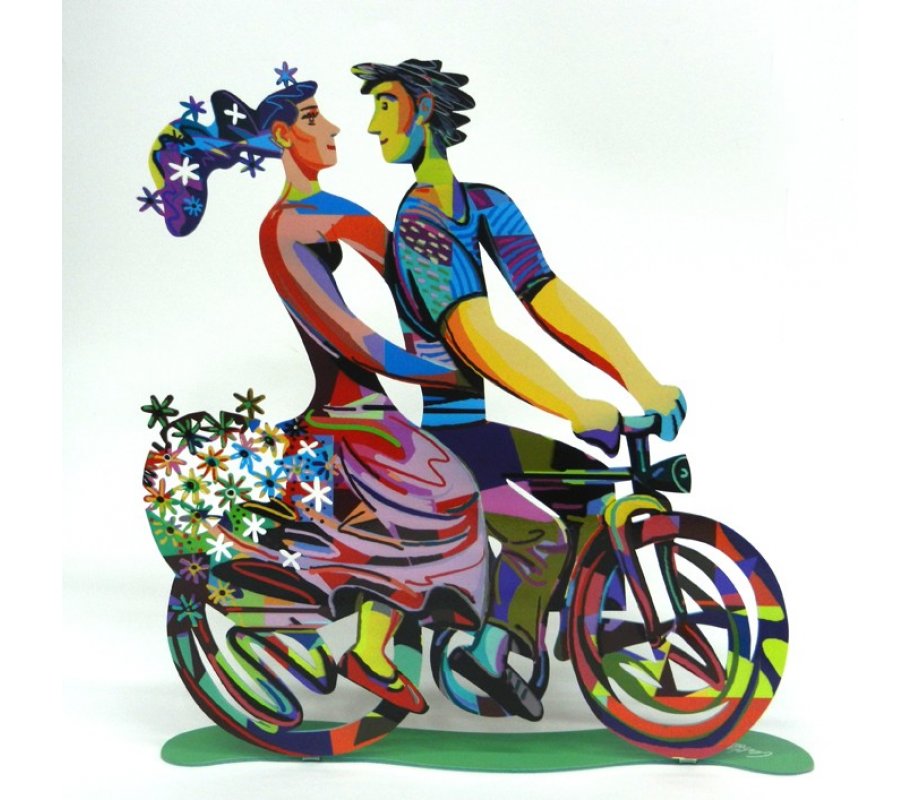 David Gerstein Free Standing Double Sided Bicycle Sculpture - Spring Ride