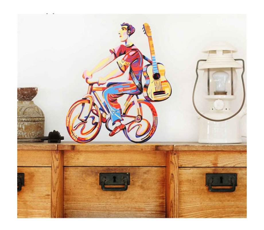 David Gerstein Free Standing Double Sided Bicycle Sculpture - Troubadour Rider