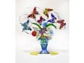 David Gerstein Free Standing Double Sided Colored Flower Vase Sculpture - Harmony