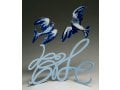 David Gerstein Free Standing Double Sided Doves Sculpture - Shalom