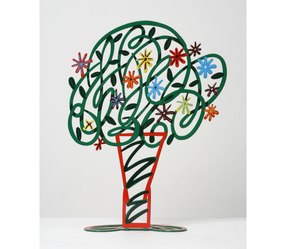 David Gerstein Free Standing Double Sided Flower Sculpture - Green Bouquet