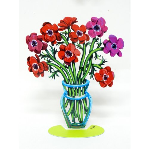 David Gerstein Free Standing Double Sided Flower Sculpture – Poppies Small