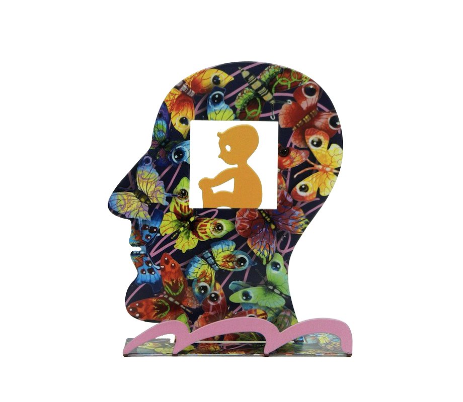 David Gerstein Free Standing Double Sided Head Sculpture - Baby