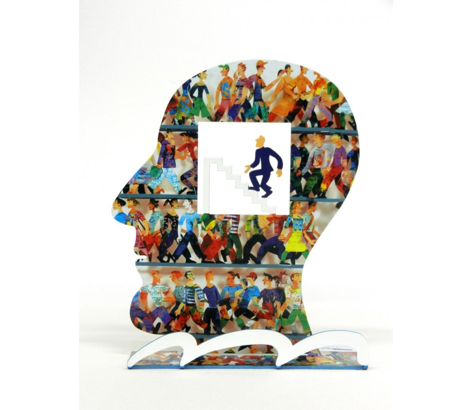 David Gerstein Free Standing Double Sided Head Sculpture - Head to the Top