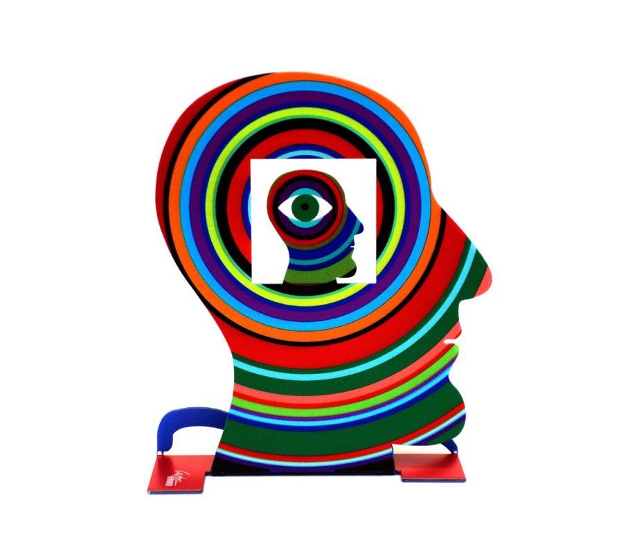 David Gerstein Free Standing Double Sided Head Sculpture - Head within a Head