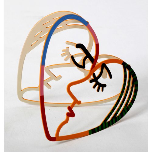 David Gerstein Free Standing Double Sided Heart Sculpture - Face to Face