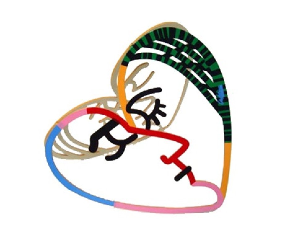 David Gerstein Free Standing Double Sided Heart Sculpture - Face to Face