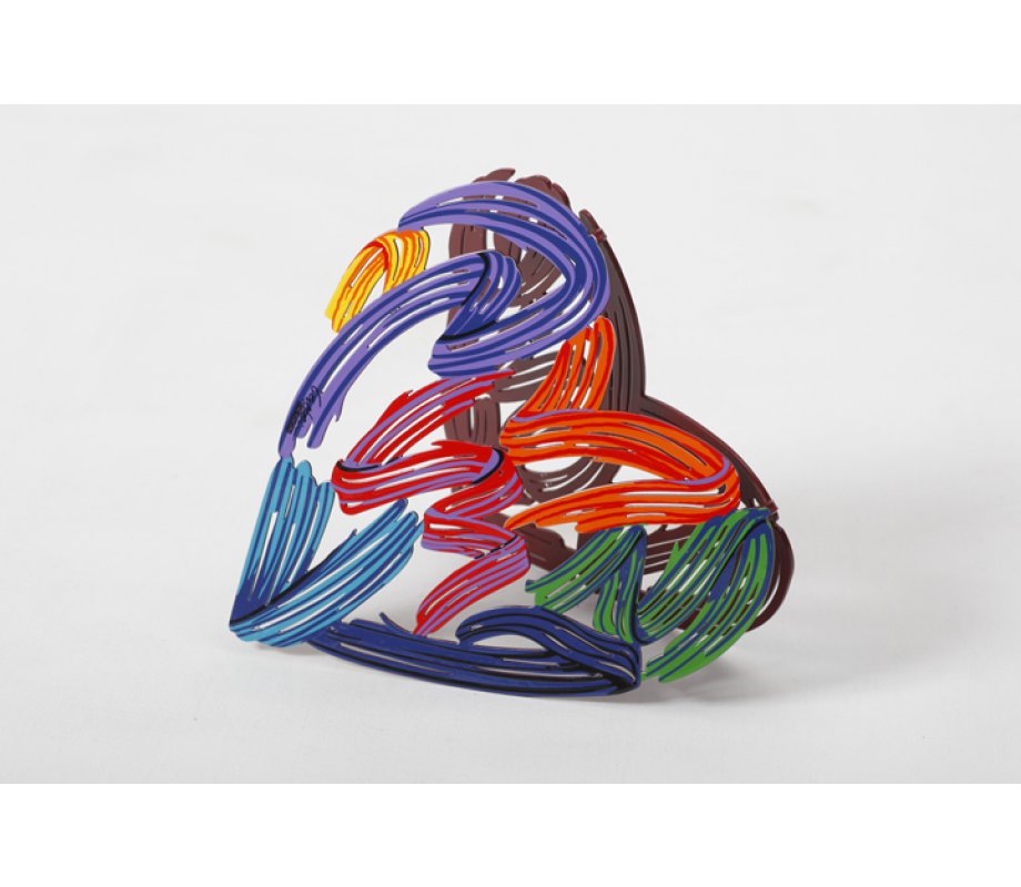 David Gerstein Free Standing Double Sided Heart Sculpture - Strokes of Love