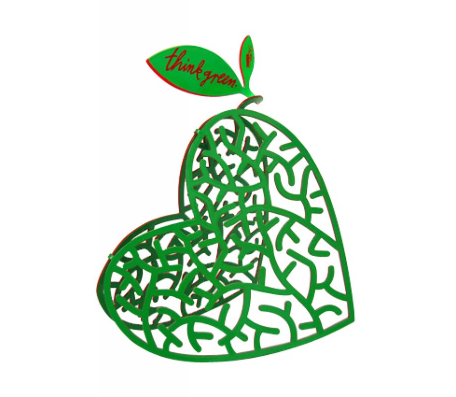 David Gerstein Free Standing Double Sided Heart Sculpture - Think Green