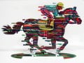 David Gerstein Free Standing Double Sided Horse and Rider Sculpture - Jockey