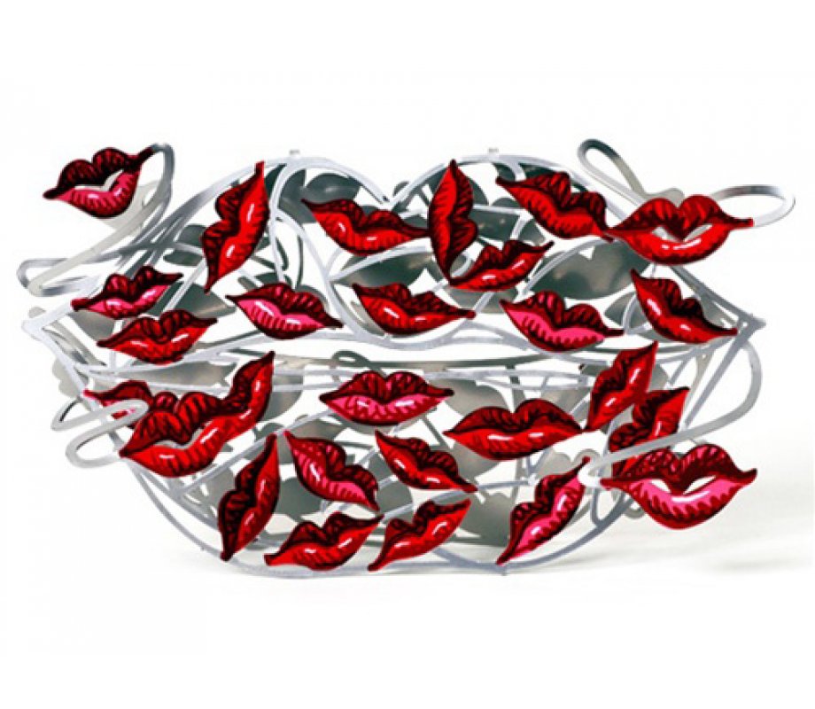 David Gerstein Free Standing Double Sided Lips Sculpture - One Hundred Kisses