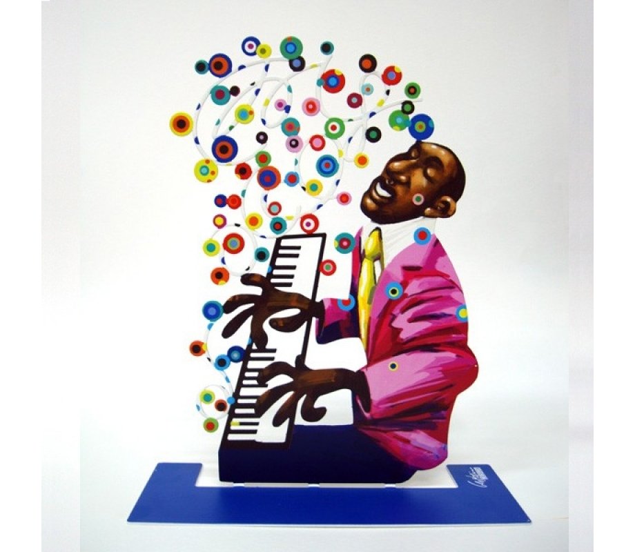 David Gerstein Free Standing Double Sided Music Sculpture - Piano Player