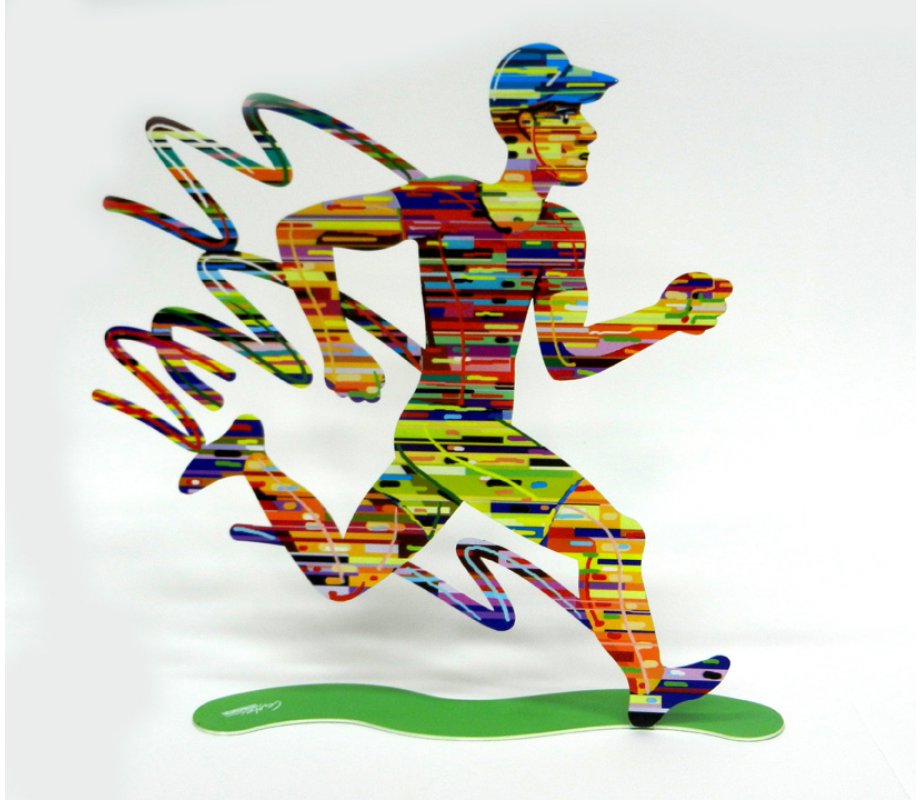 David Gerstein Free Standing Double Sided Runner Sculpture - Jogger Man
