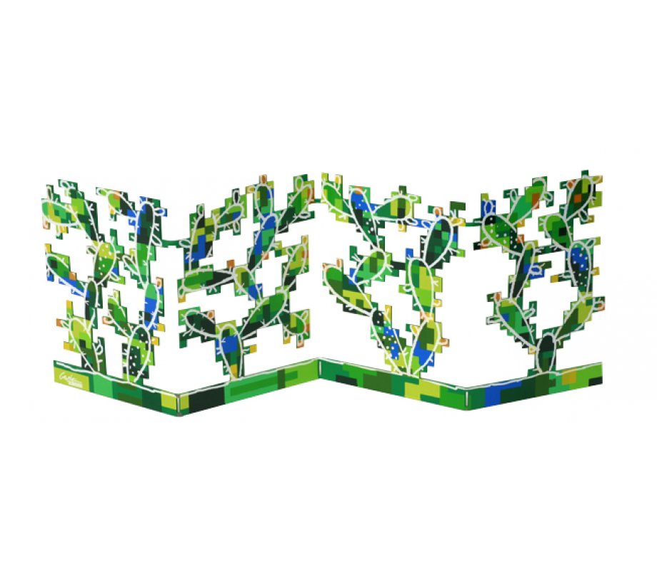 David Gerstein Free Standing Double Sided Sculpture - Digital Cactus