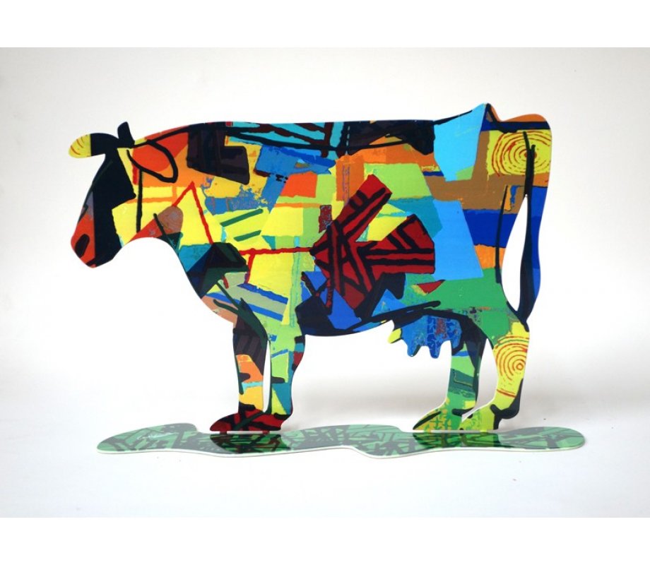 David Gerstein Free Standing Double Sided Steel Sculpture - Dora Cow
