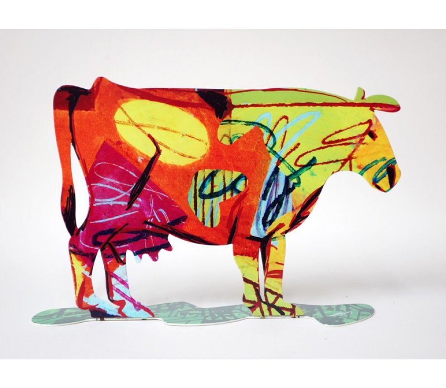 David Gerstein Free Standing Double Sided Steel Sculpture - Dora Cow