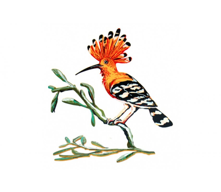 David Gerstein Free Standing Double Sided Steel Sculpture - Hoopoe Bird