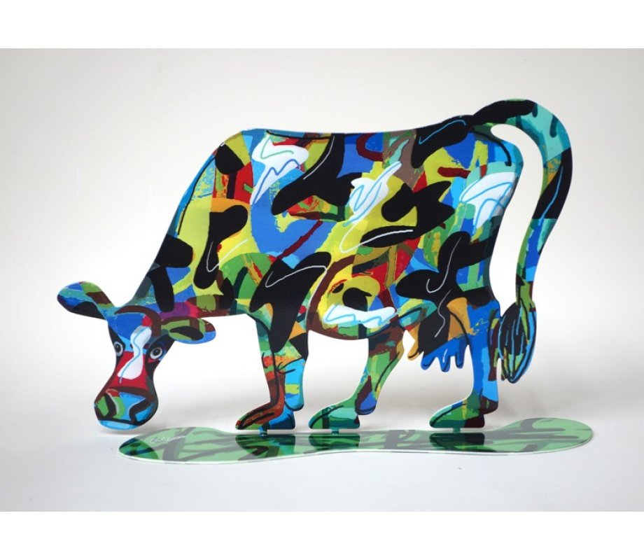 David Gerstein Free Standing Double Sided Steel Sculpture - Lola Cow