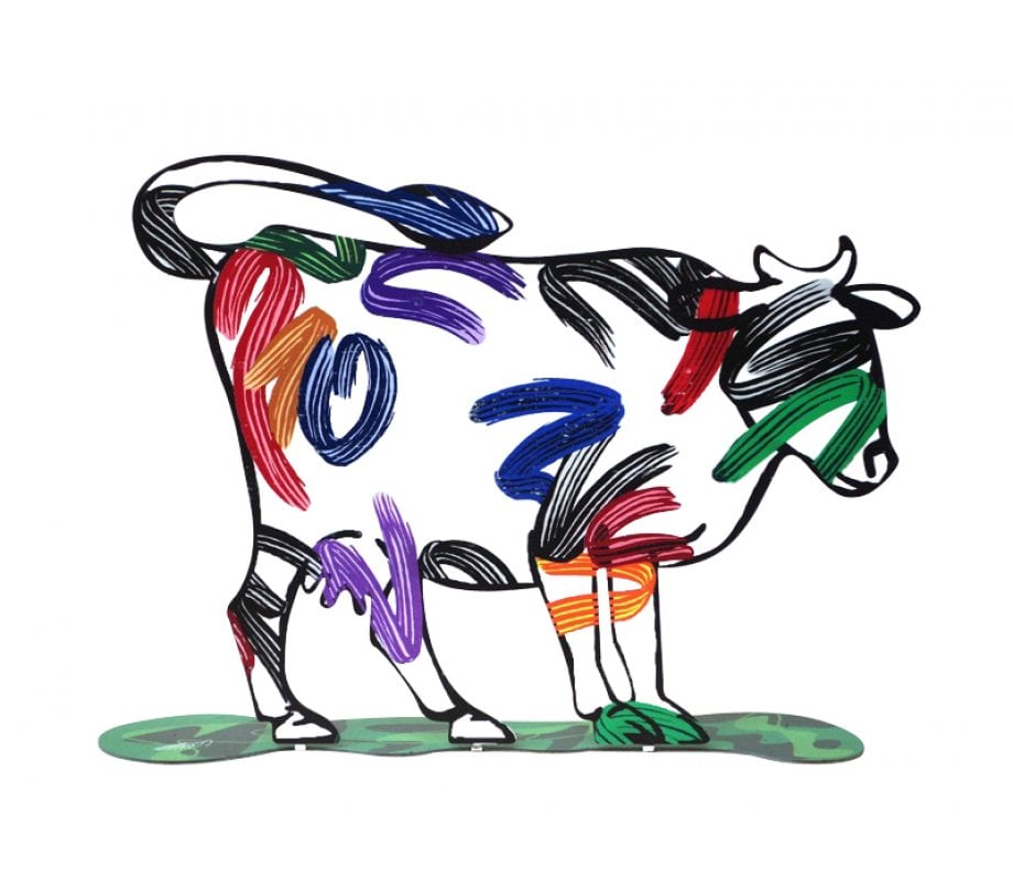 David Gerstein Free Standing Double Sided Steel Sculpture - Nava Cow