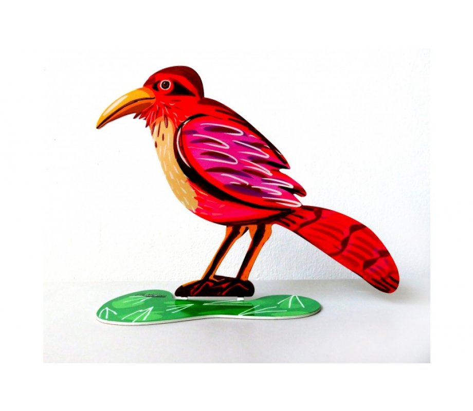 David Gerstein Free Standing Double Sided Steel Sculpture - Thinking Bird