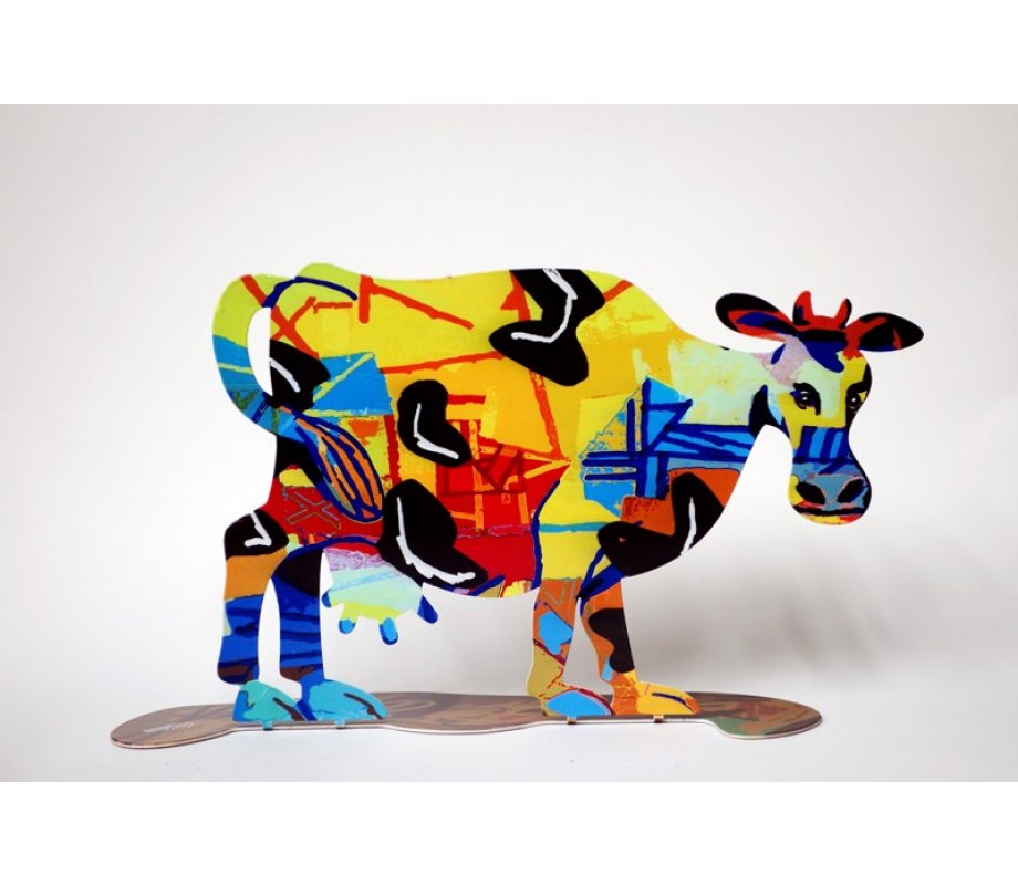 David Gerstein Free Standing Steel Double Sided Sculpture - Hulda Cow