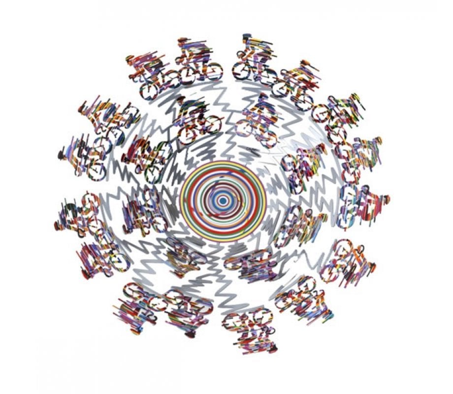 David Gerstein Large Laser Cut Fruit Bowl or Wall Decoration - Cyclists