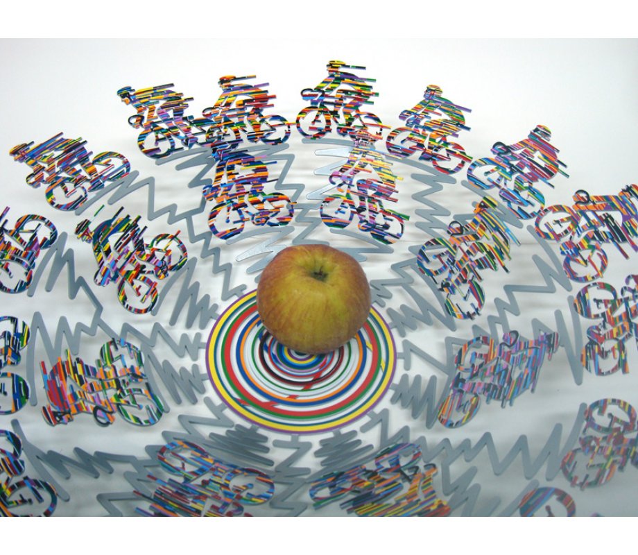 David Gerstein Large Laser Cut Fruit Bowl or Wall Decoration - Cyclists