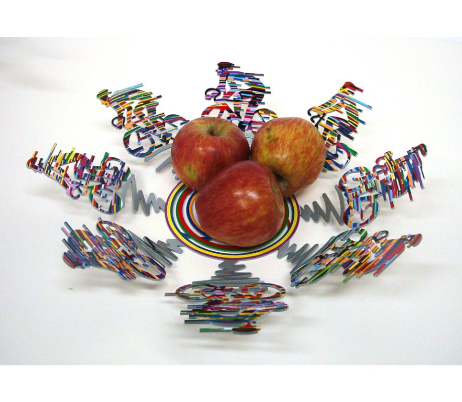 David Gerstein Laser Cut Fruit Bowl or Wall Decoration - Cyclists