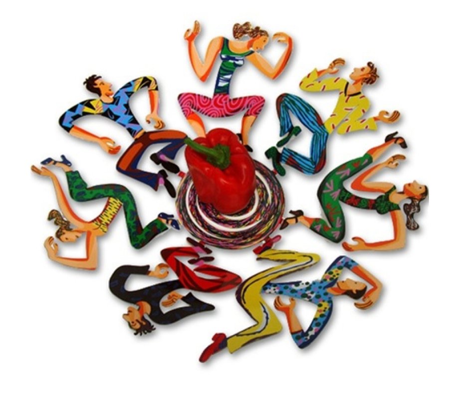 David Gerstein Laser Cut Fruit Bowl or Wall Decoration Figures - Disco Dancers
